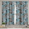 thumbnail image 2 of Ambesonne Garden Art Valance & Curtain, Botanical Roses Bouquet, 55"x30", Cadet Blue Pale Pink, 2 of 6