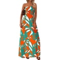 thumbnail image 1 of Vestido largo MASCOMODA Summer Boho Floral Tube Top Naranja Verde, 1 of 7