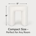 thumbnail image 6 of Aria Home Horseshoe Ottoman Plush Upholstered Accent Seat and Footrest 18", Cream, 6 of 9