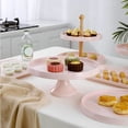 thumbnail image 3 of Cake Serving Trays Household Simple Style Fruit Cupcake Plate Pastry Storage Holder Tabletop Solid Color Dessert Stand Accessory rounded 11in tray, 3 of 9