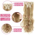 thumbnail image 3 of SHCKE 26" Straight Clip in Hair Extensions Fluffy and not Tangled 24" Wavy Curly Hair Extension Silky Full Head Clip in Hair Extension Synthetic Hair Pieces for Women, 3 of 5
