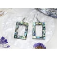 thumbnail image 4 of Modern Chic Rectangular Frame Abalone Shell Dangle Earrings, 4 of 6