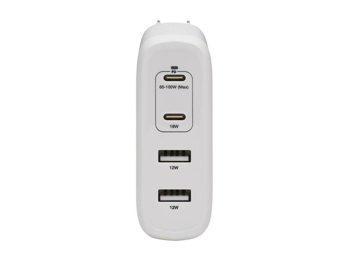 Tripp Lite USB C Wall Charger 4Port Compact 100W PD3.0 White U280W04100C2G