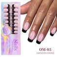 thumbnail image 5 of 150Pcs Black French Tip Press On Nails Short Coffin Artificial Acrylic Nails Manicure Nails Art Accessories for Girls, 5 of 8