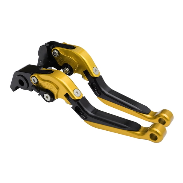 Palancas de freno y embrague cortas Unique Bargains para Aprilia RSV4 2009-2022, palanca de freno ajustable en 6 posiciones, aleación de aluminio T6 6061, tono dorado, 1 juego