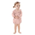thumbnail image 1 of Niña Bebé Vestido de Manga Larga Estilo de Otoño E Invierno Sudadera Del Niño con Botón Delantero Y Cuello Redondo, Lindo Pantalones Cortos Sólidos Romper para Niños Y Niñas, Suave Bebé Manga Larga R, 1 of 6