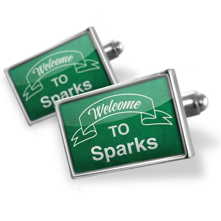 Cufflinks Green Sign Welcome To Sparks - NEONBLOND