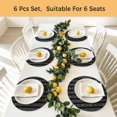 thumbnail image 5 of Black Striped Round 13 Inch Placemats Set of 6, Modern Abstract Art Geometric Stripes HeatResistant Non Slip Place Mats for Dining Table, Wipeable Braided Kitchen Table Mats for Housewarming, 5 of 9