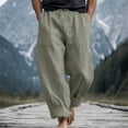 thumbnail image 2 of XIAOCHA Drawstring Waist Pants for Men Casual Everyday Relaxed Fit Baggy Trousers, 2 of 7