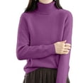 thumbnail image 3 of Purple Sweaters for Women High Collared Knitted Sweater for Women In Autumn and Winter Loose Thickened Made Of Pullover Long Sleeved Inner Layer Top. Womens Fall Fashion 2025, 3 of 6