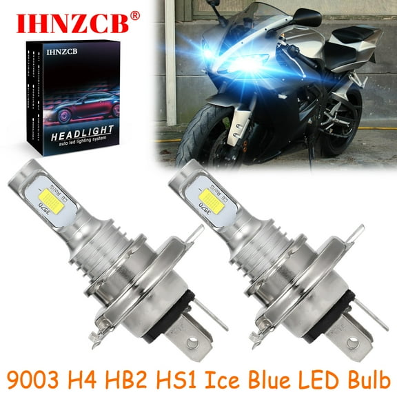 IHNZCB for Yamaha YZF R1 1998-03 YZF R6 1999-2002 - 2X HS1 9003 H4 HB2 LED Headlights Bulb 55W Ice Blue YTL,Motorcycle Light,Y114