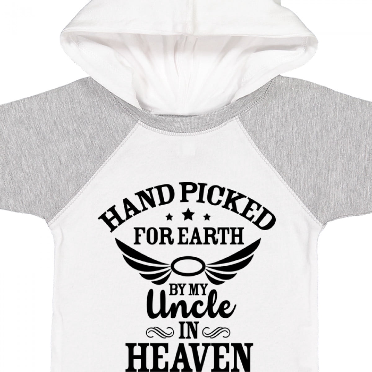 Inktastic Handpicked for Earth by My Uncle in Heaven with Angel Wings Boys or Girls Baby Bodysuit