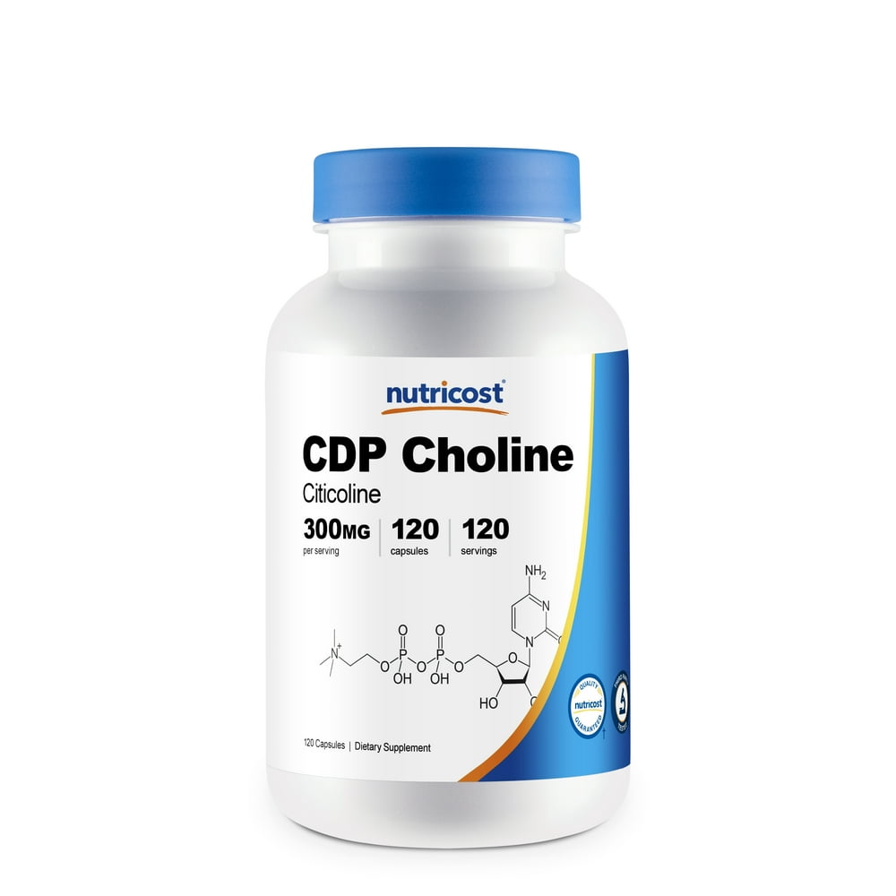 Nutricost CDP Choline (Citicoline) 300mg, 120 Vegetarian Capsules Non