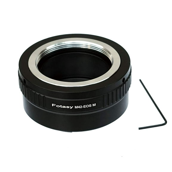 Fotasy Adjustable Brass M42 Lens to Canon EOS M Adapter, 42mm EOS M Adapter, Compatible with 42mm Screw Mount Lens & Canon EOS M Mount Mirrorless Camera M1 M2 M3 M5 M6 M6 Mark II M10 M50 M100