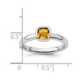 thumbnail image 3 of 925 Sterling Silver Bezel Polished Stackable Cushion Cut Citrine Ring Size 6 Stackable Ring for Women, 3 of 3