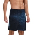 thumbnail image 2 of Wukai Blue Glitter Retro Men’s Short Pajama Pants With Pockets Soft Sleep Pj Shorts for Men-Small, 2 of 6