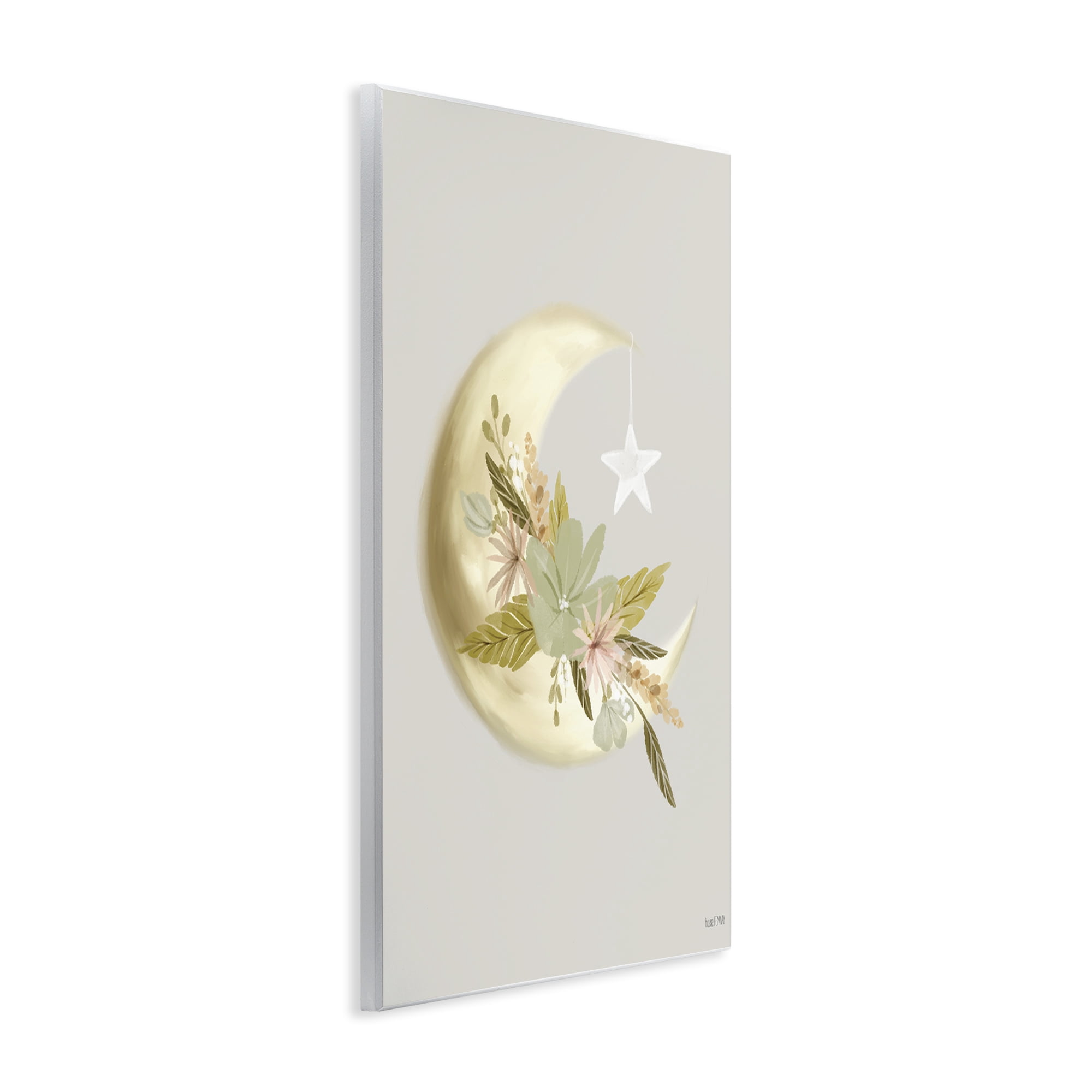 Stupell Industries Moon with Flowers Landscape Painting Unframed Art Print Wall Art, 10 x 15