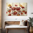 thumbnail image 3 of Elephant Stock Poppies In The Rain Wall Art - Horizontal Multi Panel Canvas - Living Room Wall Decor - Floral And Botanical Multi Panel - Gray And Red Decor By Silvia Vassileva - 50" x 32", 3 of 8