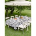 thumbnail image 5 of 60x84 Inch Outdoor Tablecloth with Umbrella Hole Zipper Rectangle Blue Floral Rectangular Tablecloths Outside Waterproof Farmhouse Vintage Flower Leaf Botanical Patio Table Cover for Picnic Party, 5 of 8