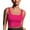 Pink, variant on PINSPARK Longline Sports Bras for Women Workout Tanks Soft Square Neck Padded Crop Top Yoga Tank Tops Built in Bra
