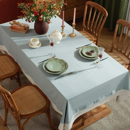 

Capreze Tablecloths Washable Table Cloths Covers Rectangle Tablecloth Home Decor Solid Color Dust-proof Retro Blue 55 x 63