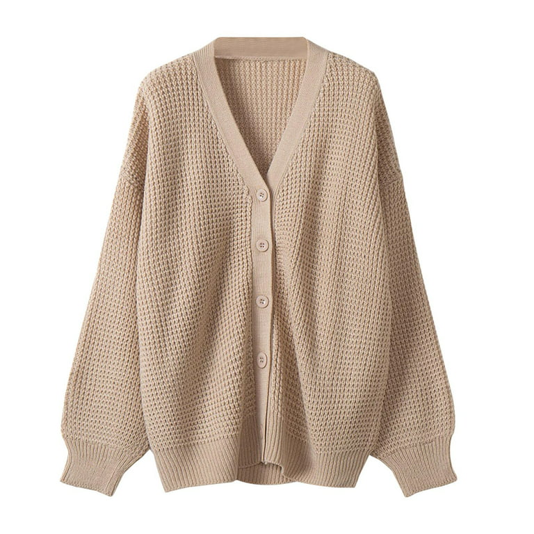 MELDVDIB Women's Cardigan Sweater 100% Cotton Button-Down Long Sleeve  Oversized Knit Cardigans