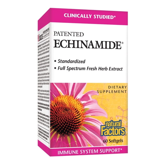 Natural Factors Echinamide, Echinacea Supplement for Immune and Wellness Support, 60 Softgels