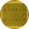 thumbnail image 1 of Ahgly Company Indoor Round Oriental Yellow Traditional Area Rugs, 7' Round, 1 of 4