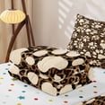 thumbnail image 6 of Homewish Vintage Dog Paws Zipper Queen Comforter Set with Fitted Sheet and 2 Pillowcases,Classic Brown Leopard Print Zipper Bedding Set,Polkadot Reversible,4pcs, 6 of 8