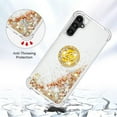 thumbnail image 4 of Glitter Clear Sparkly Bling Case for Samsung Galaxy A14 5G for Women Girls, Flowing Liquid Quicksand Cover with Diamond Ring Holder Case for Samsung Galaxy A14 4G/5G  Gold, 4 of 14