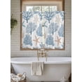 thumbnail image 6 of Light Blue Coral Coastal Kitchen Curtains 54 Inches length, Summer Beach Starfish Shell Window Treatment Curtain Drapes, Thermal Insulated Drapes for Basement Hotel RV, 42"x54", 2 Panels, 6 of 7