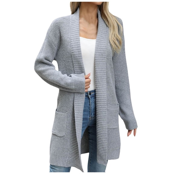 Women's Long Cardigan Sweater Loose Casual Lapel Versatile Autumn Winter Outerwear Comfortable Soft Yarn