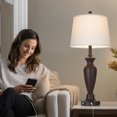 thumbnail image 7 of Cinkeda 30" Table Lamp Set of 2, Rustic 3-Way Dimmable Tall Touch Table Lamps for Living Room Bedroom, Brown, 7 of 7