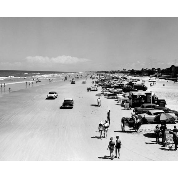 Daytona Beach Is 23-Mile-Long And 600 Feet Wide. It'S Smooth History (24 x 18)