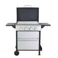 thumbnail image 5 of Gearwell Propane Gas Grill, 4-Burner Stainless Steel BBQ Grill Barbecue Grill with SS Plancha, 49200 BTU, Enamel Cooking Grids, Foldable Side Table for Outdoor Patio, 5 of 13