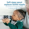 thumbnail image 3 of Dr. Brown's Milestones Narrow Sippy Spout Bottle with Handles, 8oz/250ml, 6m+, Black/Ecru, 2 Pack, 3 of 12