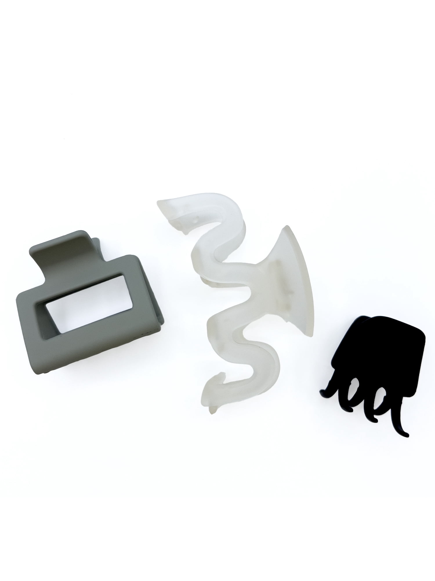 Time and Tru Wavy Mixed Claws, 3-Pack, Black