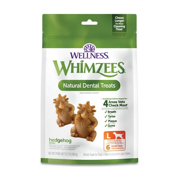 Wellness WHIMZEES Hedgehog Dog Dental Treats, Large Size, (6 Count)
