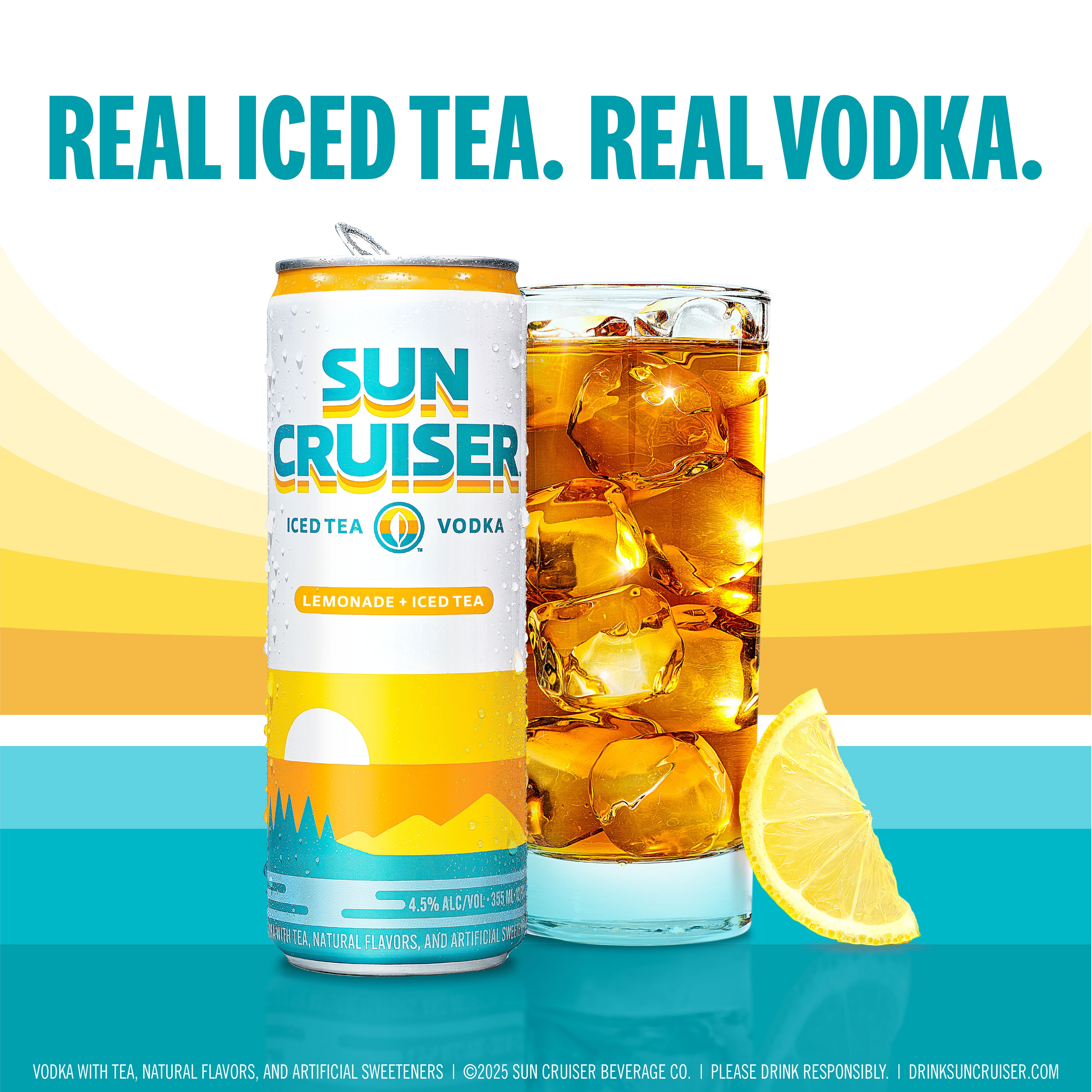 Sun Cruiser Iced Tea Vodka, Half & Half, 8 pack, 12 fl. oz. Cans, 4.5% ABV