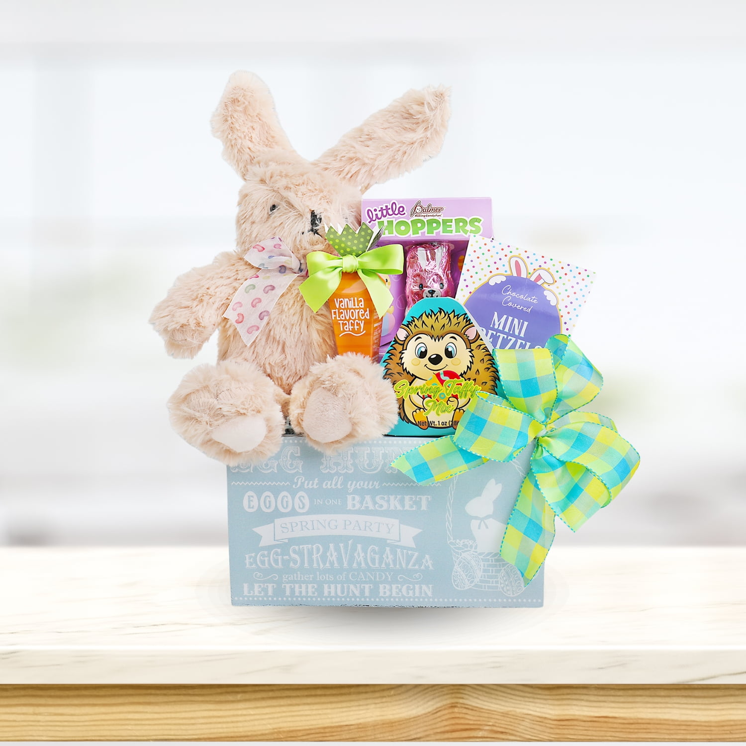 Alder Creek Gift Baskets Eggstravagent Crate (Blue) 9 Items