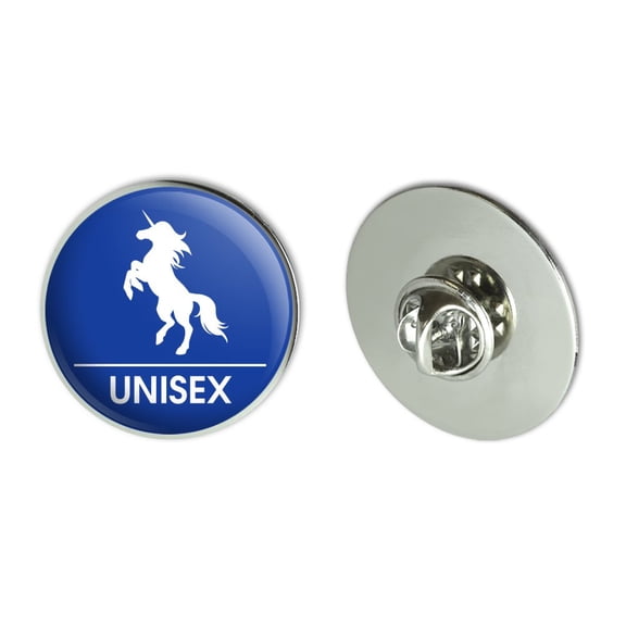 Unicorn Unisex Restroom Bathroom Washroom Sign Metal 1.1" Tie Tack Hat Lapel Pin Pinback