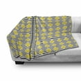thumbnail image 2 of Lemons Soft Flannel Fleece Throw Blanket, Citrus Fruits in Slices Pattern on Symmetrical Striped Background, Cozy Plush for Indoor and Outdoor Use, 70" x 90", Yellow Charcoal Grey, by Ambesonne, 2 of 5