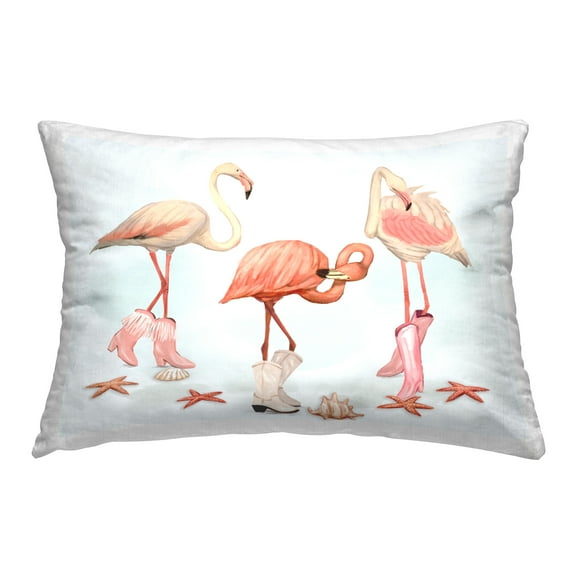 Stupell Industries Coastal Cowgirl Flamingos Decorative Printed Throw Pillow Design by Ziwei Li