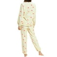 thumbnail image 4 of INSPIRE CHIC Women's Winter Flannel Pajama Sets Long Sleeve Loungewear 2XL Heart Printed Yellow, 4 of 8