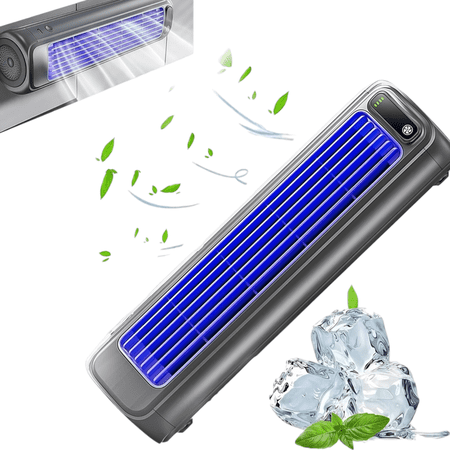LHYXU New Summer Cooling Breezamax Air Conditioner, Upgrade Cooling Fan with 3 Speeds & LED Touch Screen, USB Charging Tower Fan for Bedroom Office Home (Gray)