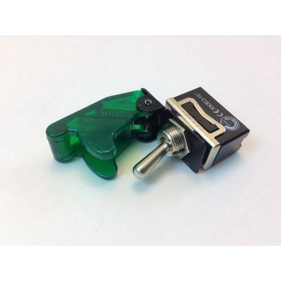 HEAVY DUTY ON/OFF DPST 4P TOGGLE SWITCH 20 AMP 125VAC WITH POSITION COVER COLOR (TRANSPARENT GREEN)