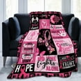 thumbnail image 2 of Breast Cancer Awareness Blanket Breast Cancer Survivor Gifts for Women Cancer Throw Blankets Fight Cancer Gift for Chemo Patients Friends Colleagues 50x60 in, 2 of 6