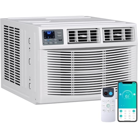 23200 BTU Window Air Conditioner with Supplemental Heat, Remote, Cool/Heat/Dry/Fan-Only Functions,WiFi Enabled, Cooling Rooms Up to 1500 Sq Ft, 230/208V