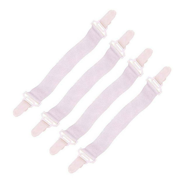 Billuyoard Pack de 4 Pinzas para Sábanas Cubrecolchón Pinzas Pinzas Fijaciones Correas Organización Textiles Accesorios Blanco Juegos de cama