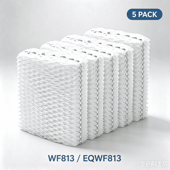 5 Pack WF813 Eqwf813 Humidifier Filter Replacement for Eqwf813 Eq-2119-Ul, Re-lion RCM-832 RCM-832N, ProCare PCCM-832N Cool Cool Mist Humidifiers Wick Filters